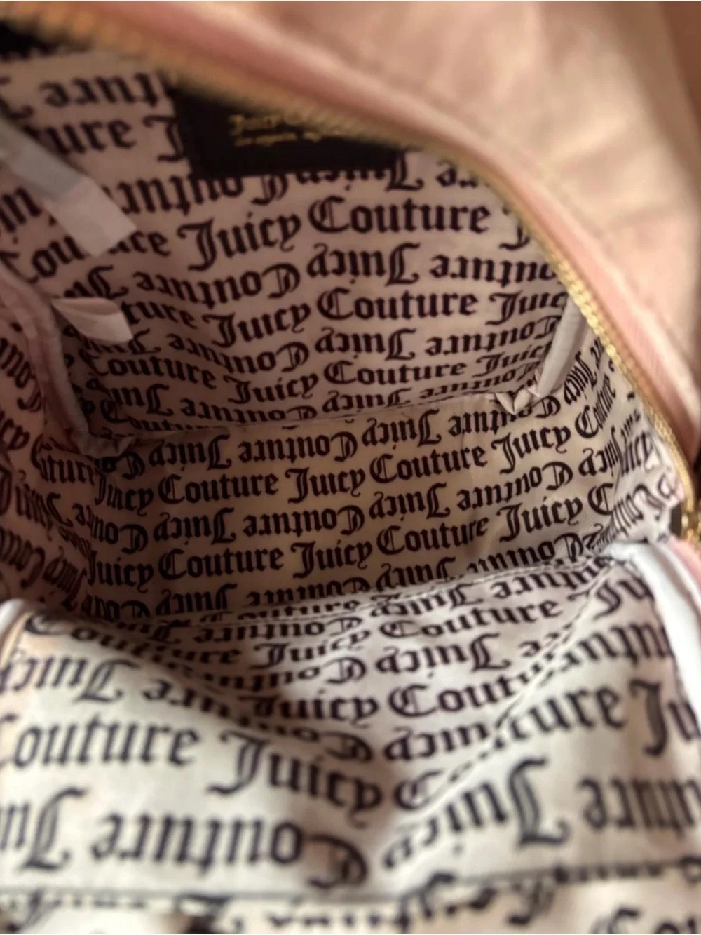 Juicy Couture Blush Pink Velvet Mini Backpack with Black Handle
